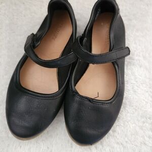Old Navy Girls Black Faux Leather Mary Jane Flats Shoes Size 10